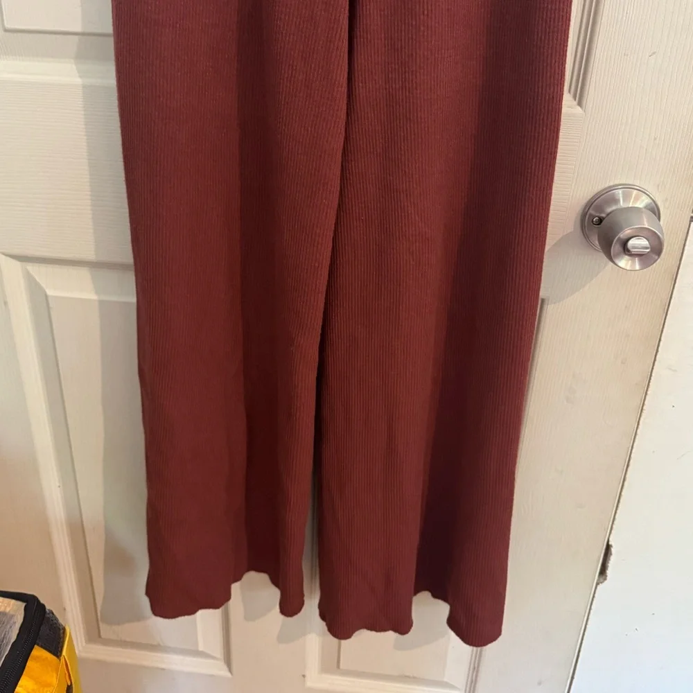 Free People Emilie Sweater Wide Leg Pants Medium In Rust - Picture 4 of 16